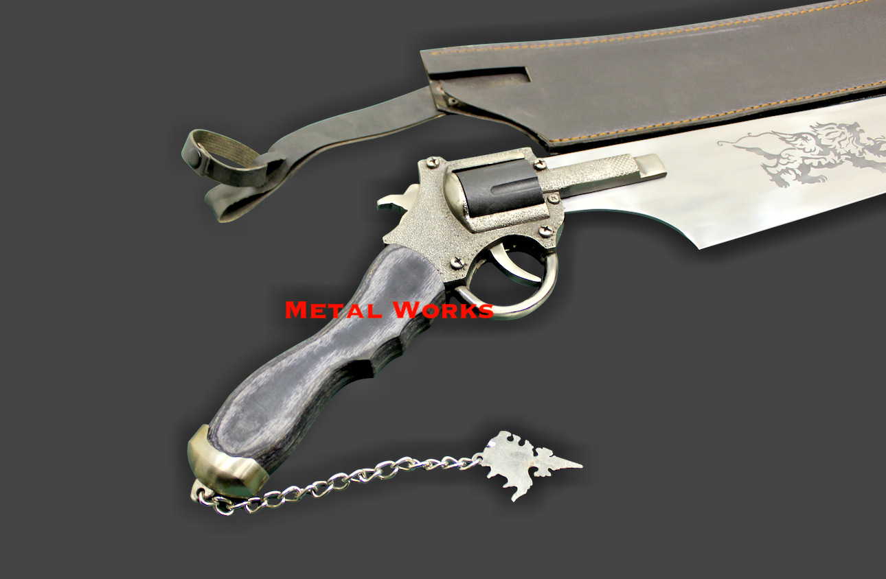 Gunblade Sword With Sheath, Functional Squall Gunblade Revolver Sword Replica