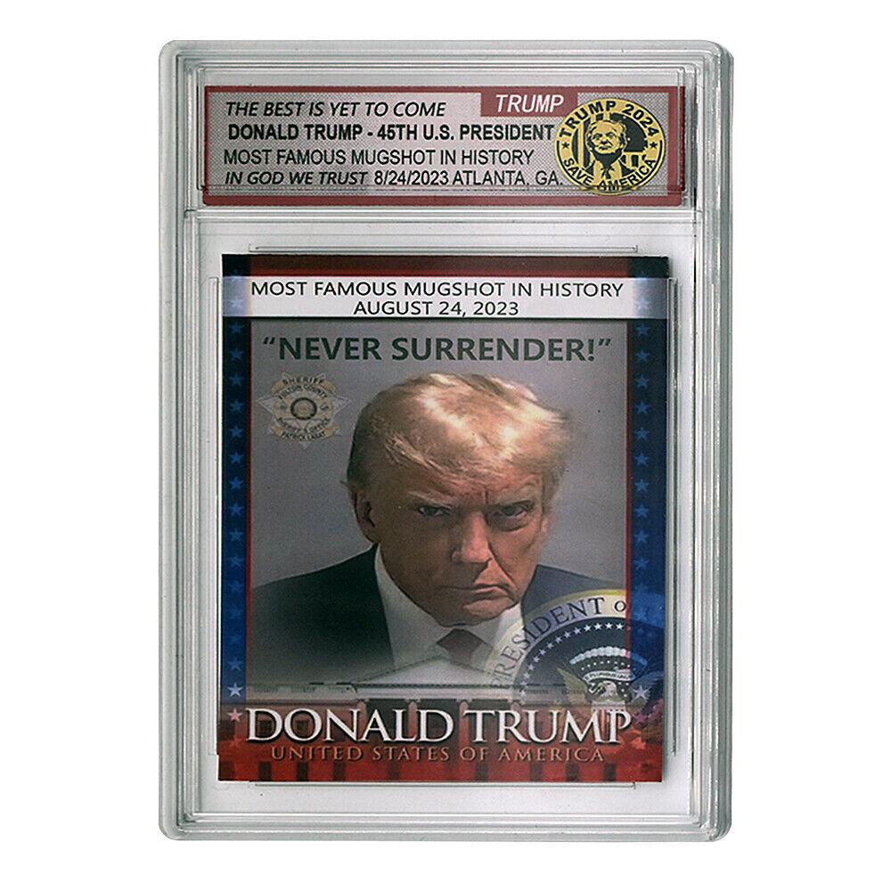 US 45th President Donald Trump Mugshot Commemorative Paper Card Home Decoration
