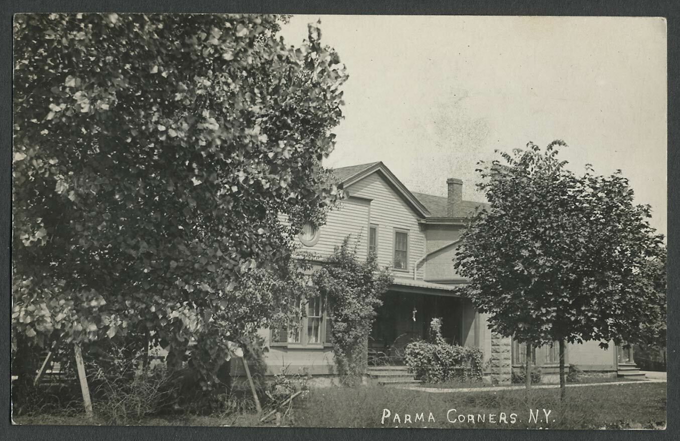 Parma Corners Monroe Co. NY: c.1910s RPPC Photo Postcard LARGE HOUSE
