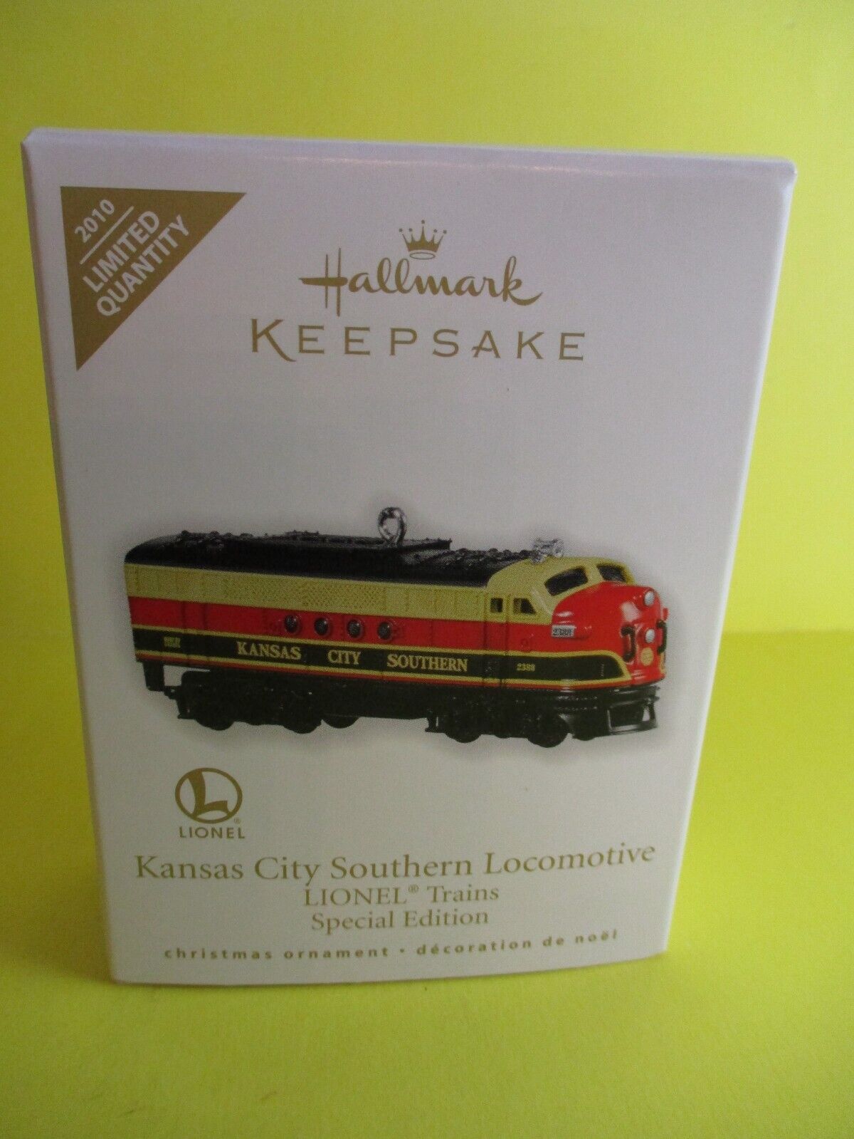 2010 Hallmark Kansas City Southern Locomotive Lionel Trains Spec Ed New but SDB