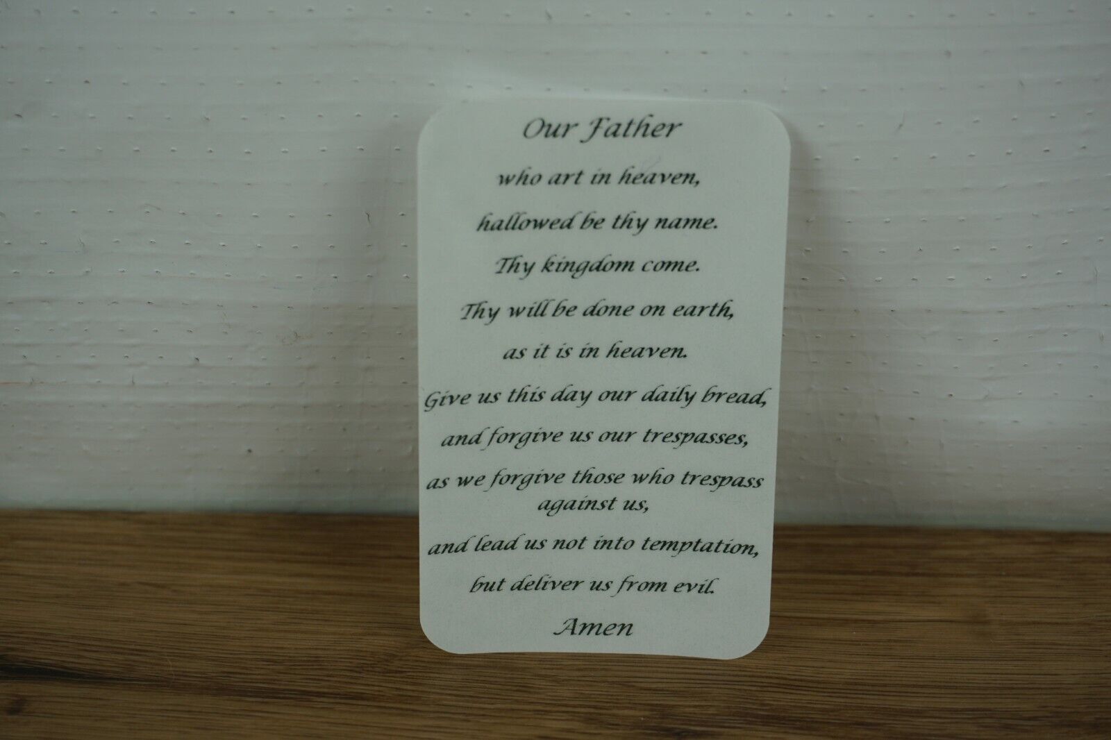 Laminated Our Father Lords Prayer Card - Gray Background