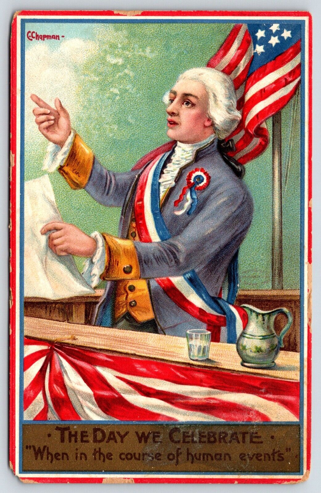 Postcard Fourth Of July Patriotic The Day We Celebrate A/S C. CHAPMAN