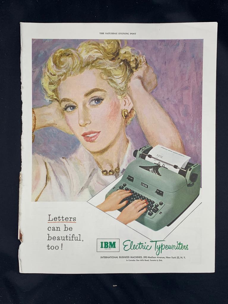 Magazine Ad* - 1954 - IBM Electric Typewriters - (#2)