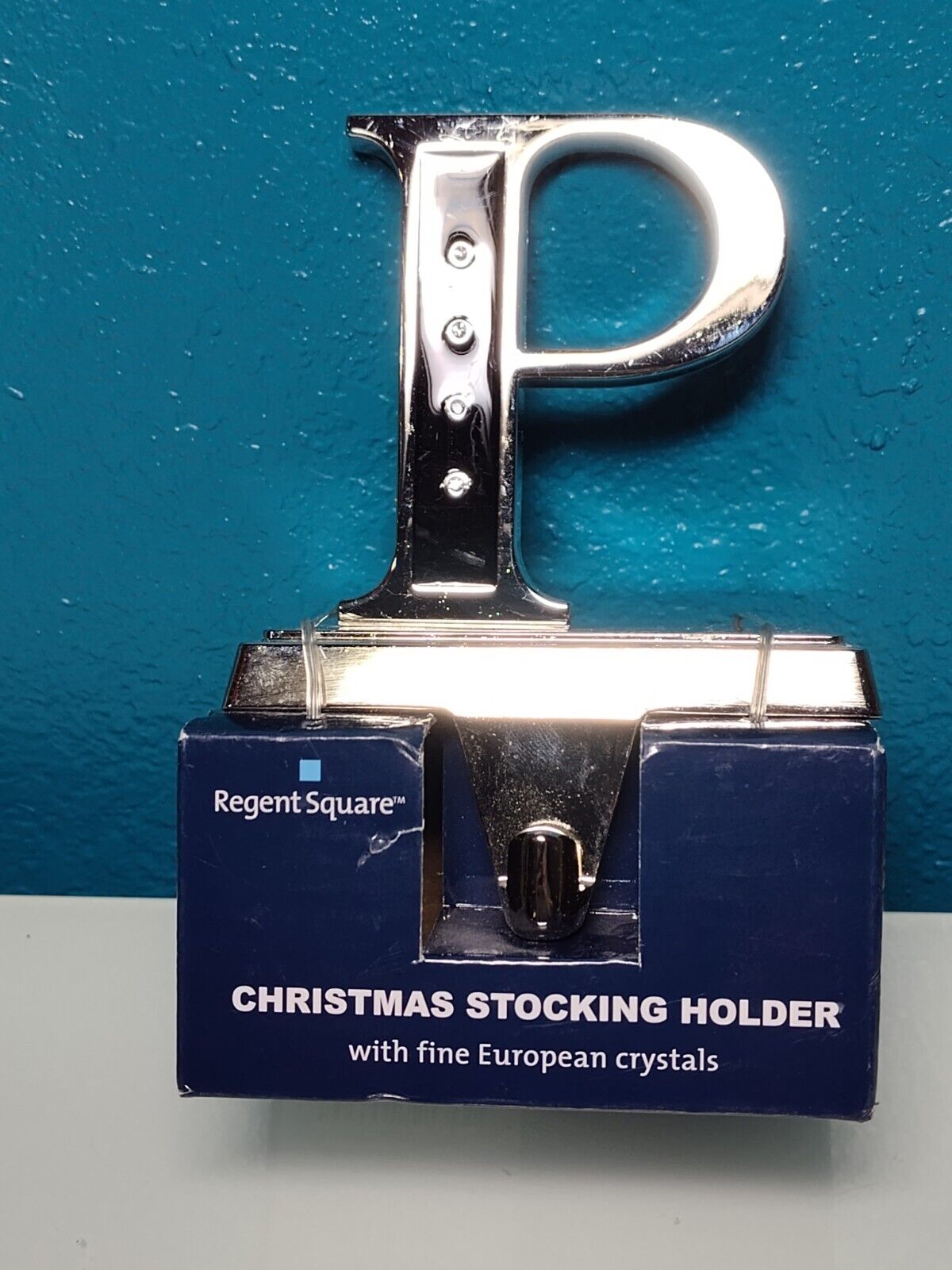 Regent Square Letter “P” Christmas Stocking Holder Mantel Hanger