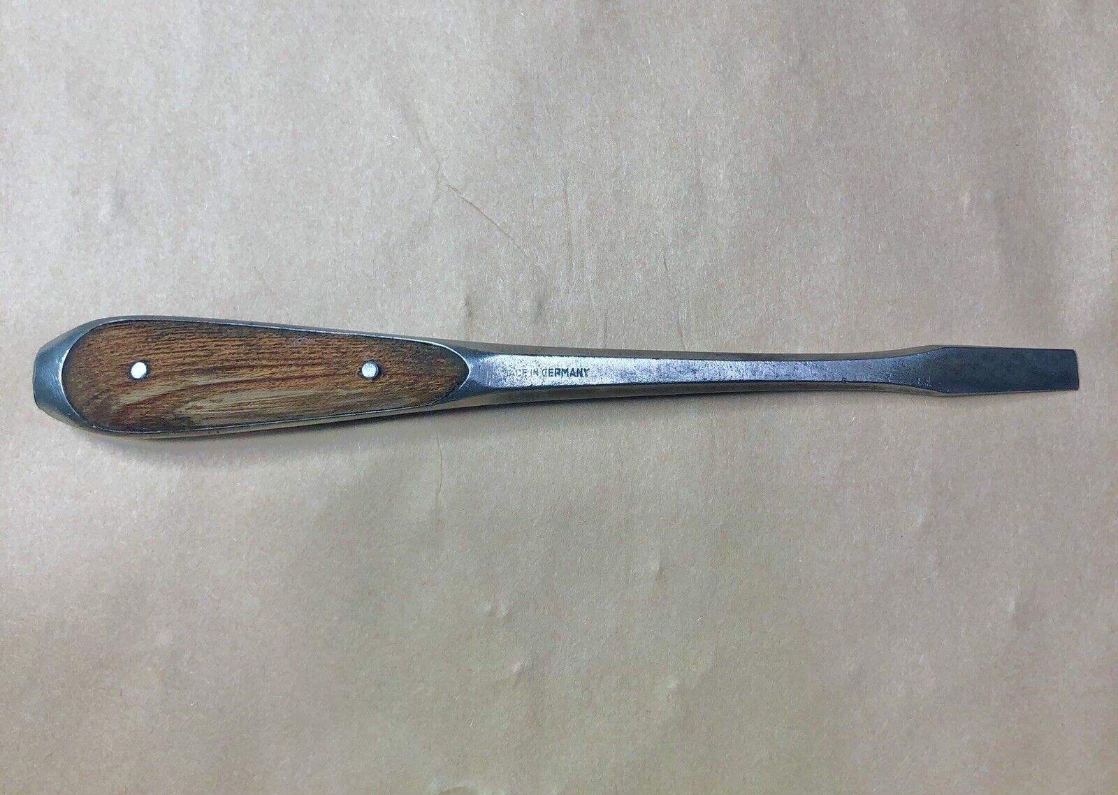 Vintage 8” Split Inlaid Wood Handle Screwdriver Germany