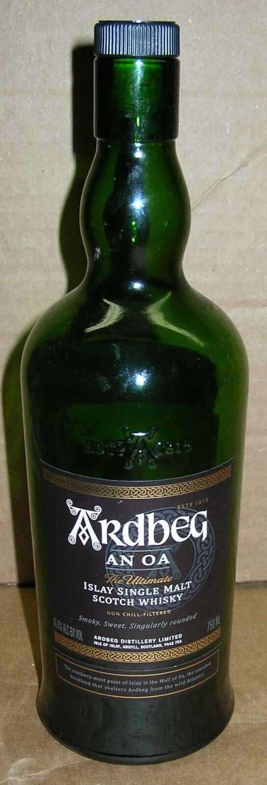 Ardbeg Islay Single Malt Scotch Whisky 750ml Empty Bottle