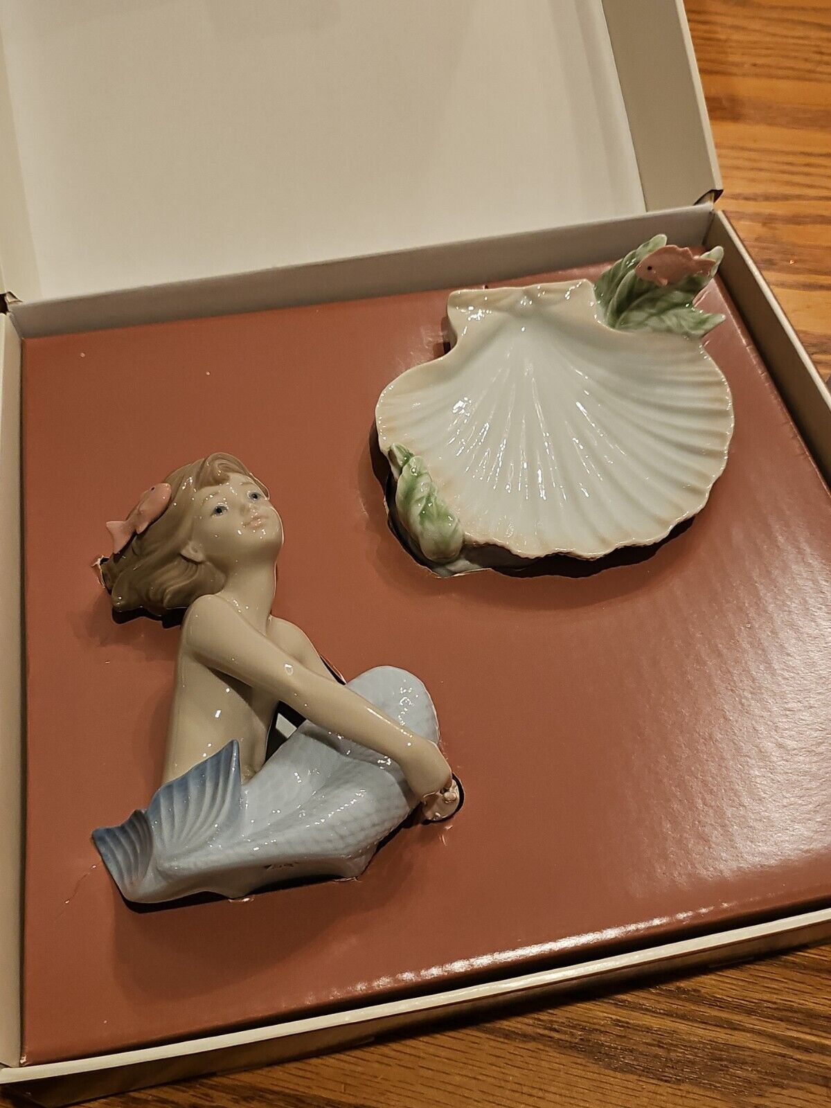 RARE NEW NAO By LLADRO Treasures From The Sea Mermaid & Shell Set 1459/1460 A357