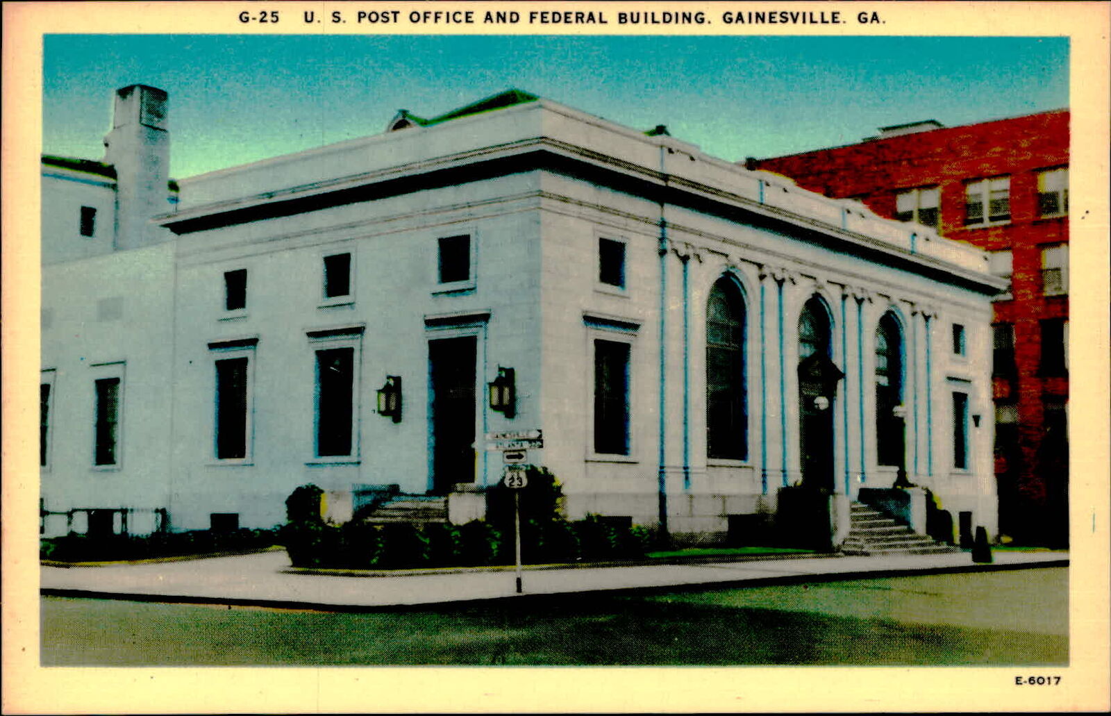 Postcard: G-25 U.S. POST OFFICE AND FEDERAL BUILDING. GAINESVILLE. GA.
