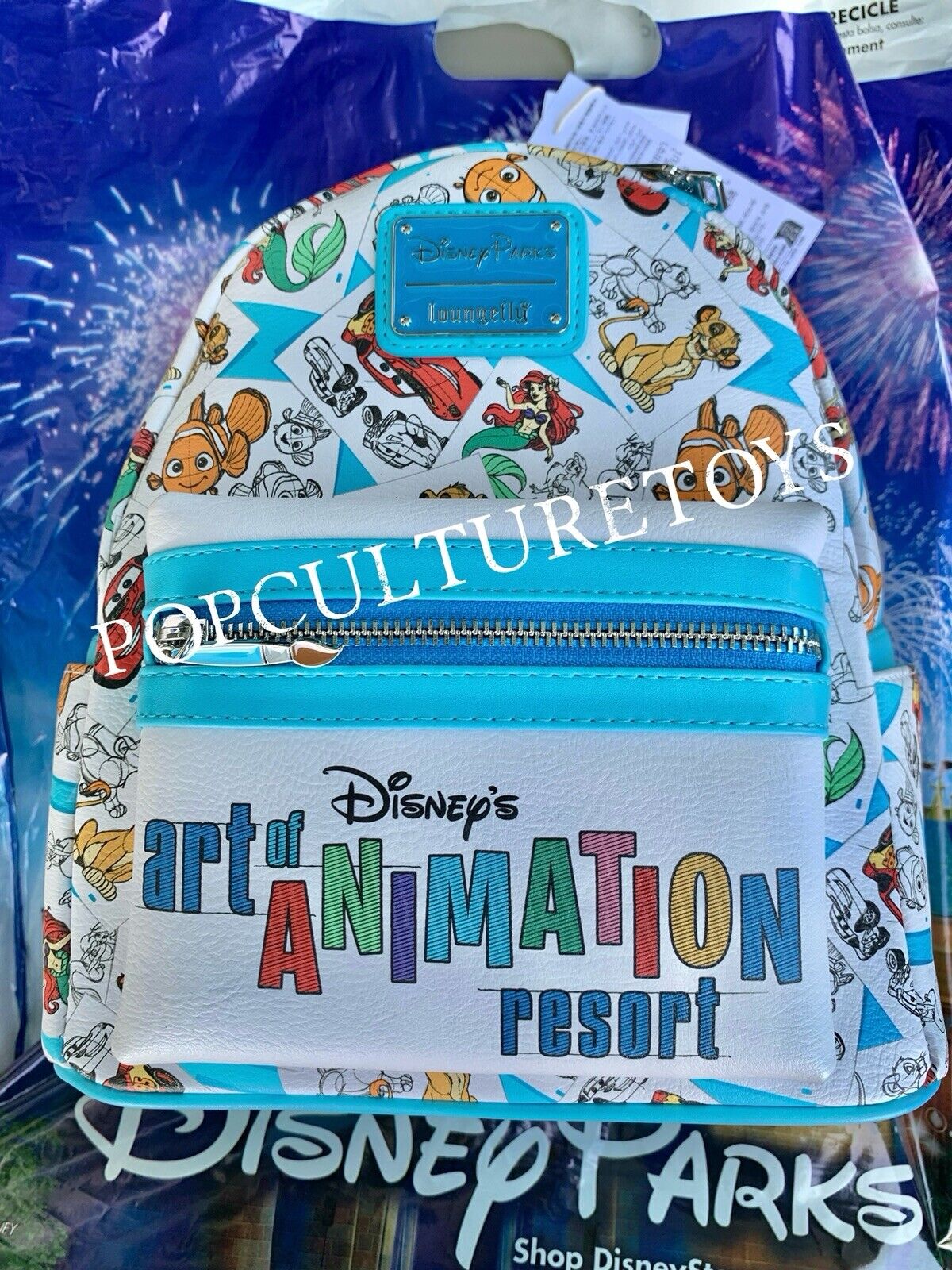 Disney Parks 2024 Art Of Animation Resort Ariel Nemo Cars Backpack Bag Loungefly