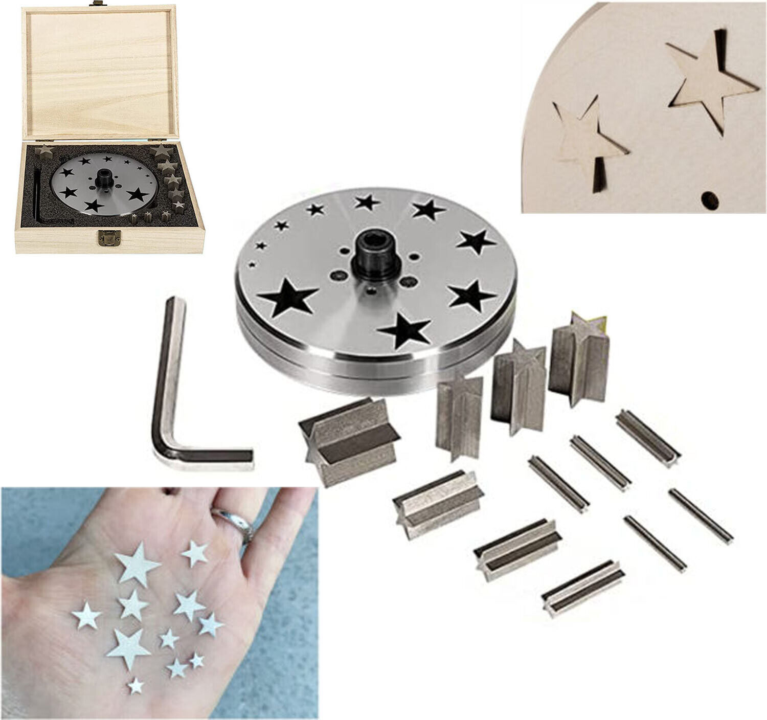 Star disc Cutter 5mm to 31mm Set of 10 Punches For Stamping Blanks Jewelry Dies