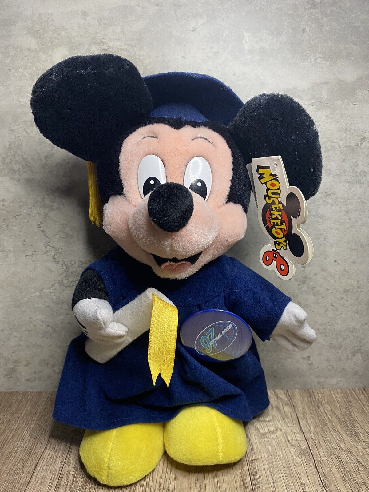Vintage NWT DISNEYLAND Mickey Mouse Grad Night 95 GRADUATION PLUSH 13\
