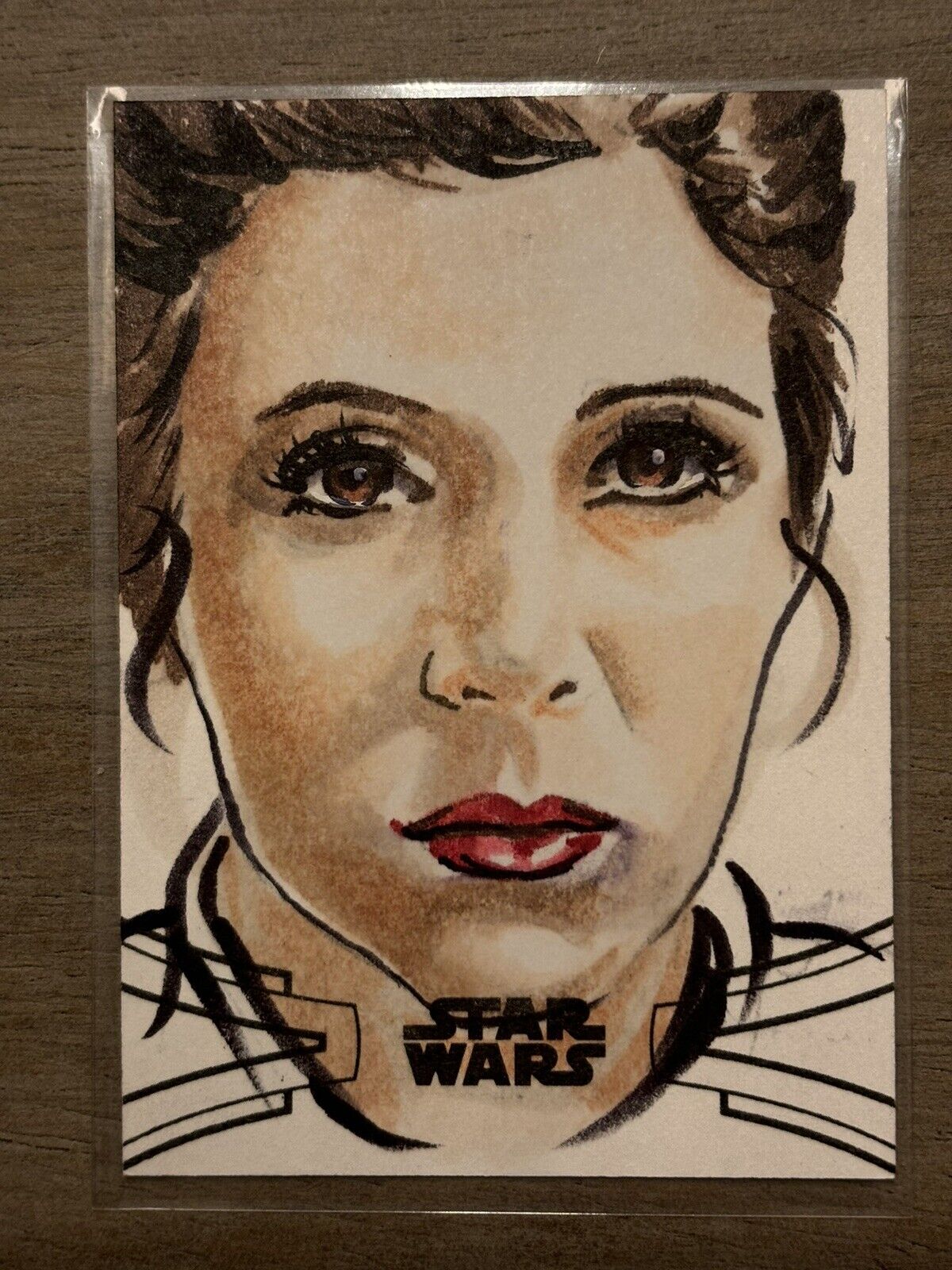 Princess Leia 2019 Topps Star Wars Skywalker Saga Sketch Card by Jennifer Allyn