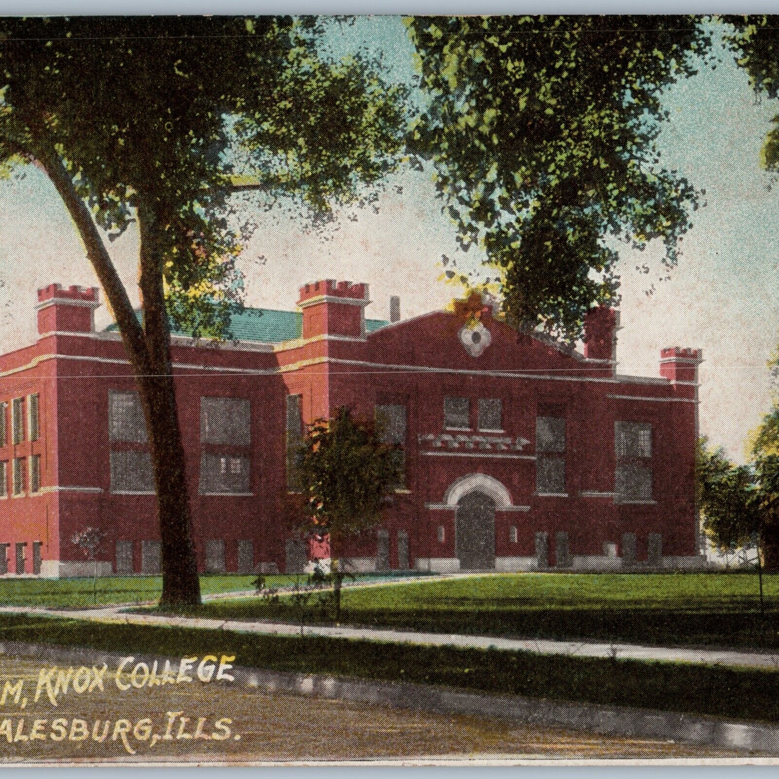 c1910s Galesburg, Ills Knox College Gym Gymnasium Unposted Postcard IL ILL A189