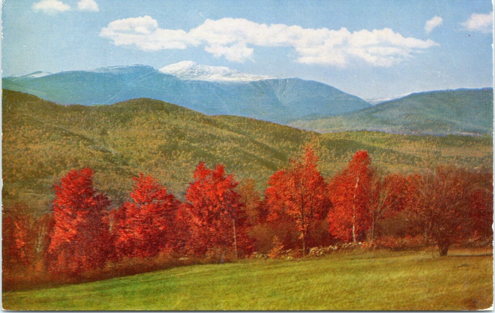 postcard Mt. Washington with foliage, White Mountains , New Hampshire