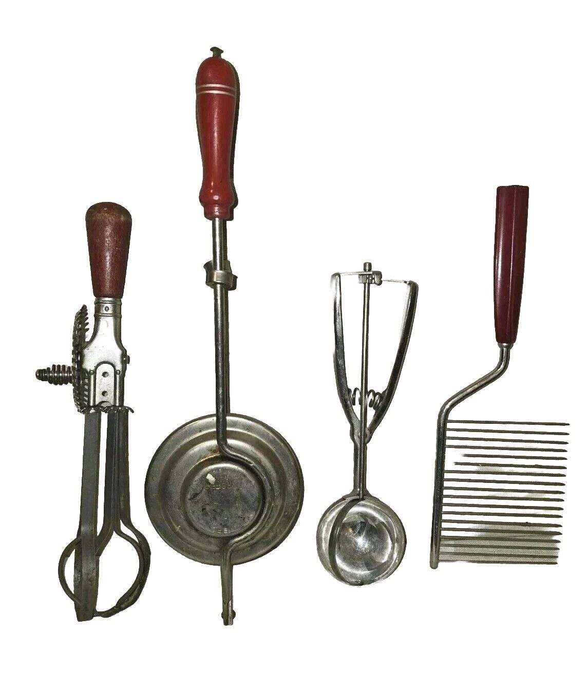 Vintage Kitchen Red Handle A&J Nutbrown Farberware Lot Utensils Gadgets