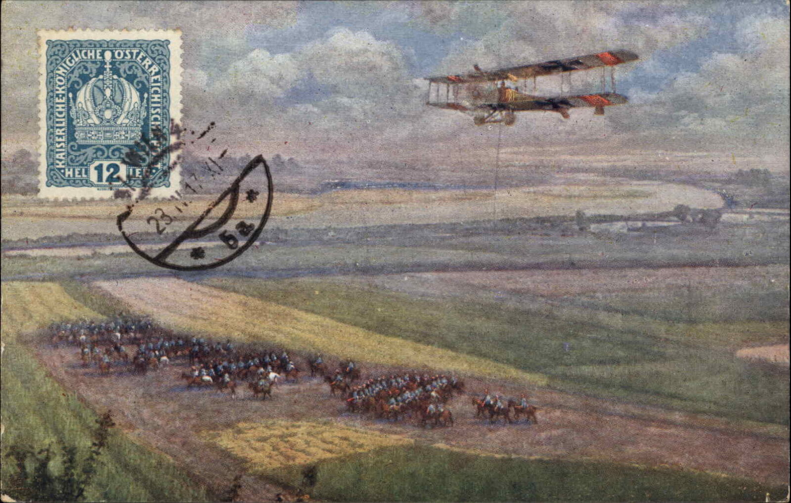 WWI 1914-15 Weichsel Poland Military Aviation Vintage Postcard