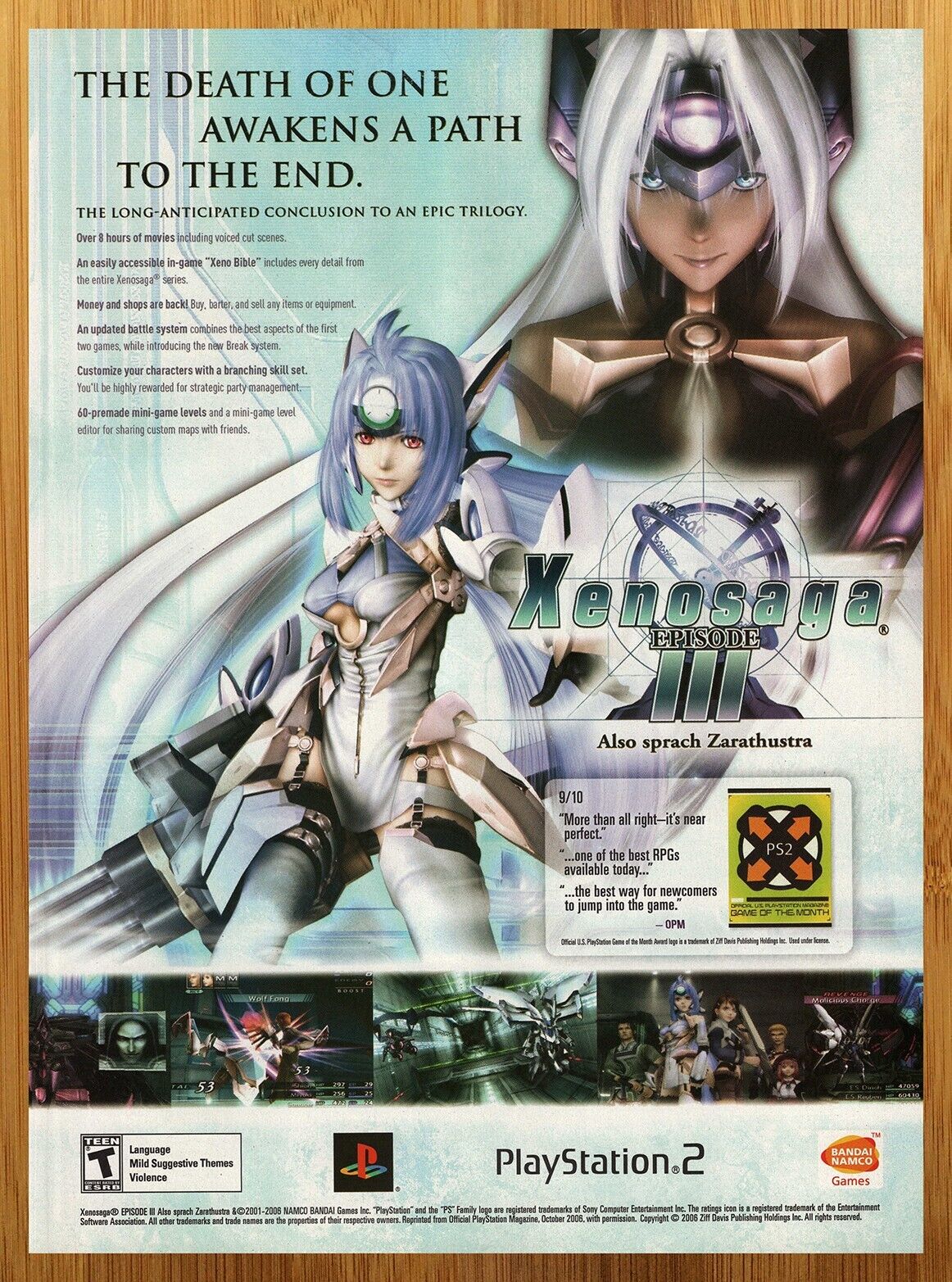 2007 Xenosaga Episode 3 III PS2 Print Ad/Poster Official Video Game Promo Art