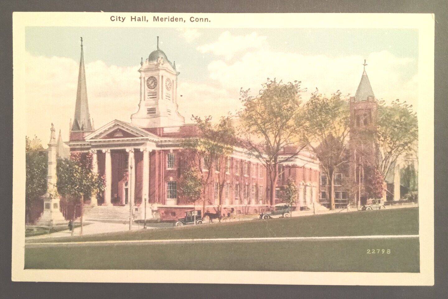 City Hall Meriden CT Connecticut WB Vintage town Scene Postcard
