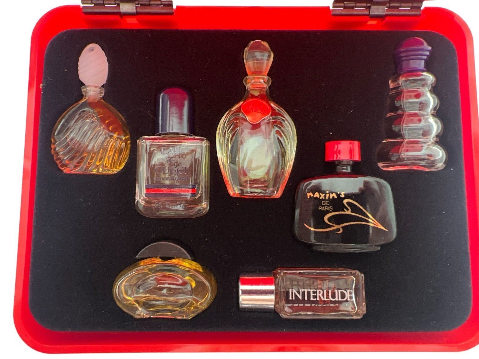 Vintage 1980s World of Scents 7 Designer Fragrance Mini's Gucci Klein Maxim More