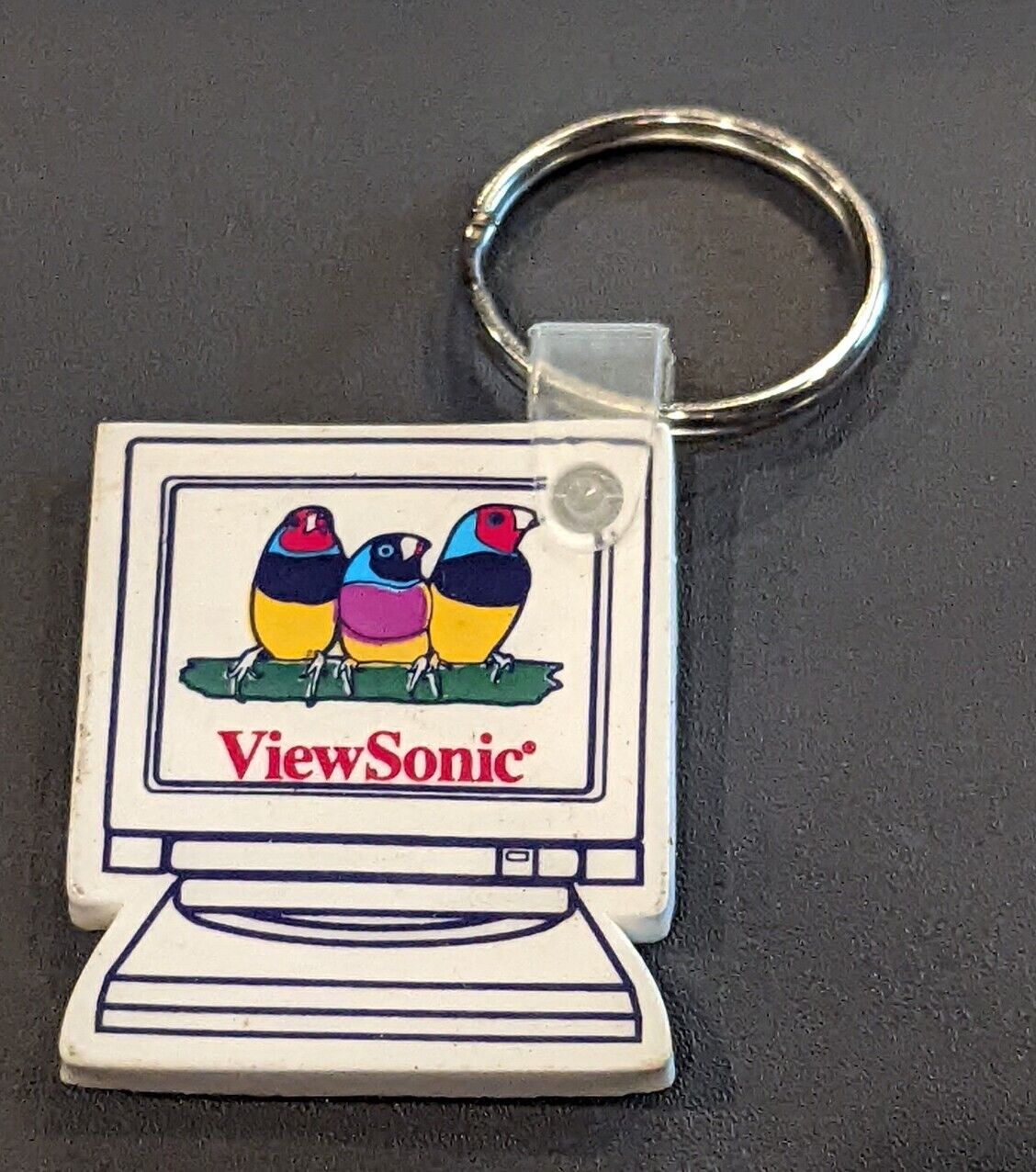 Vintage Viewsonic Computer Advertising Rubber Keychain
