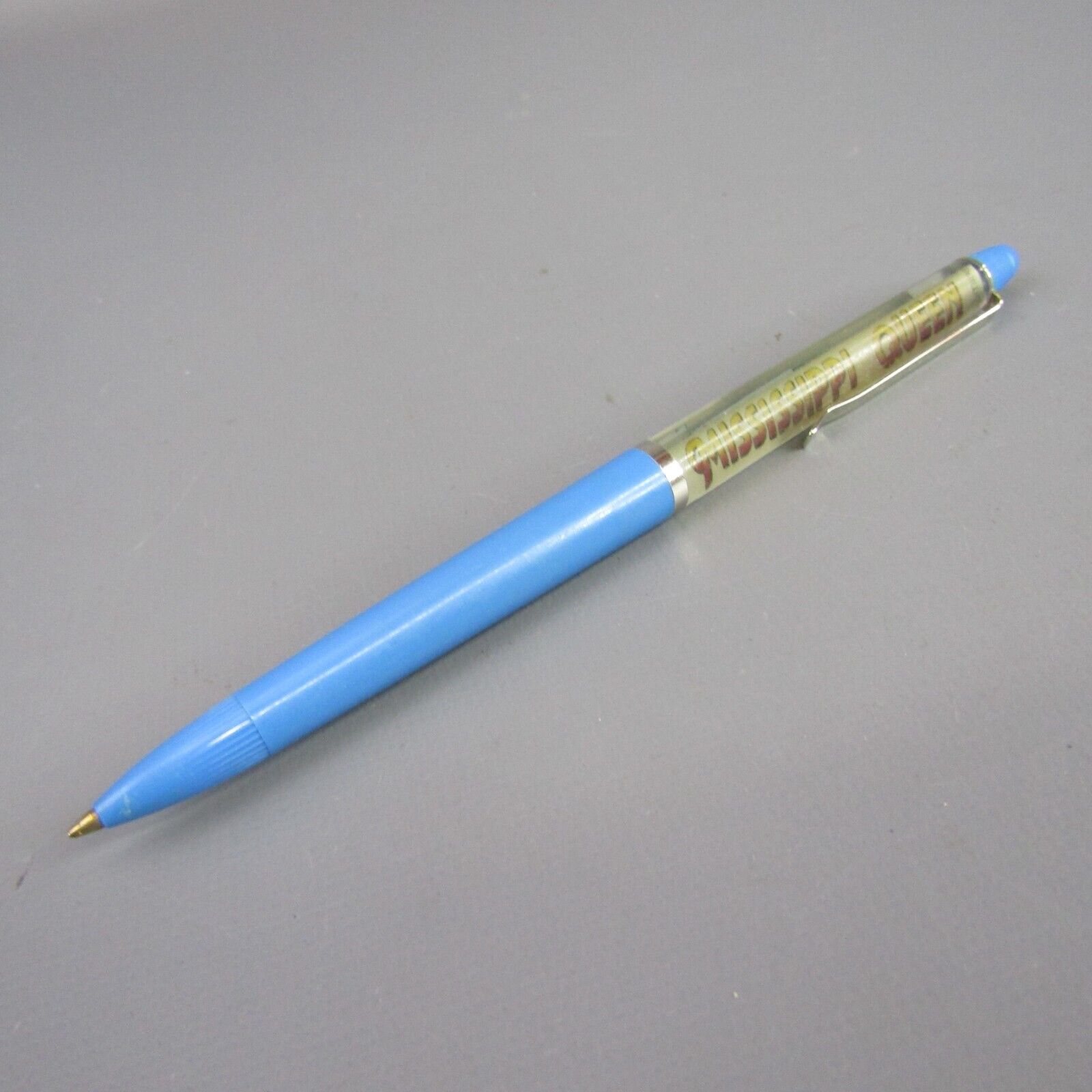 Vintage Mississippi Queen Floater Pen Made in Denmark Steamboat Blue