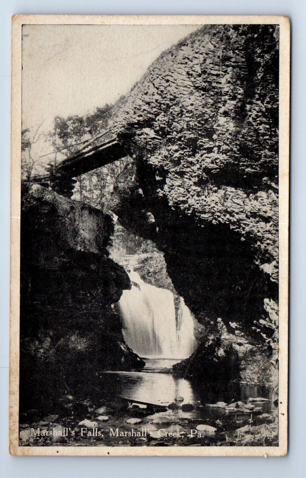 Marshall\'s Falls Marshall\'s Creek Pennsylvania PA Antique Postcard c.1910