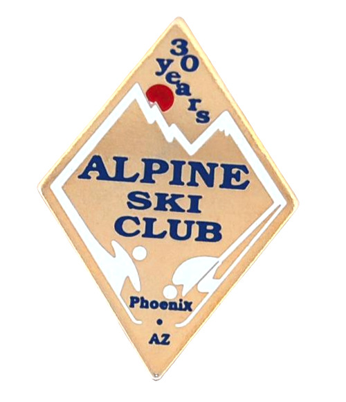 Vintage ALPINE SKI CLUB Phoenix Arizona Skiing Lapel Hat Pin 30 Years