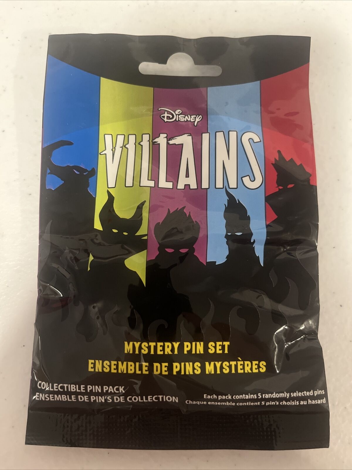 Disney Parks Villains Mystery Bag 5 Random Pins Pack Bag Pouch New Sealed