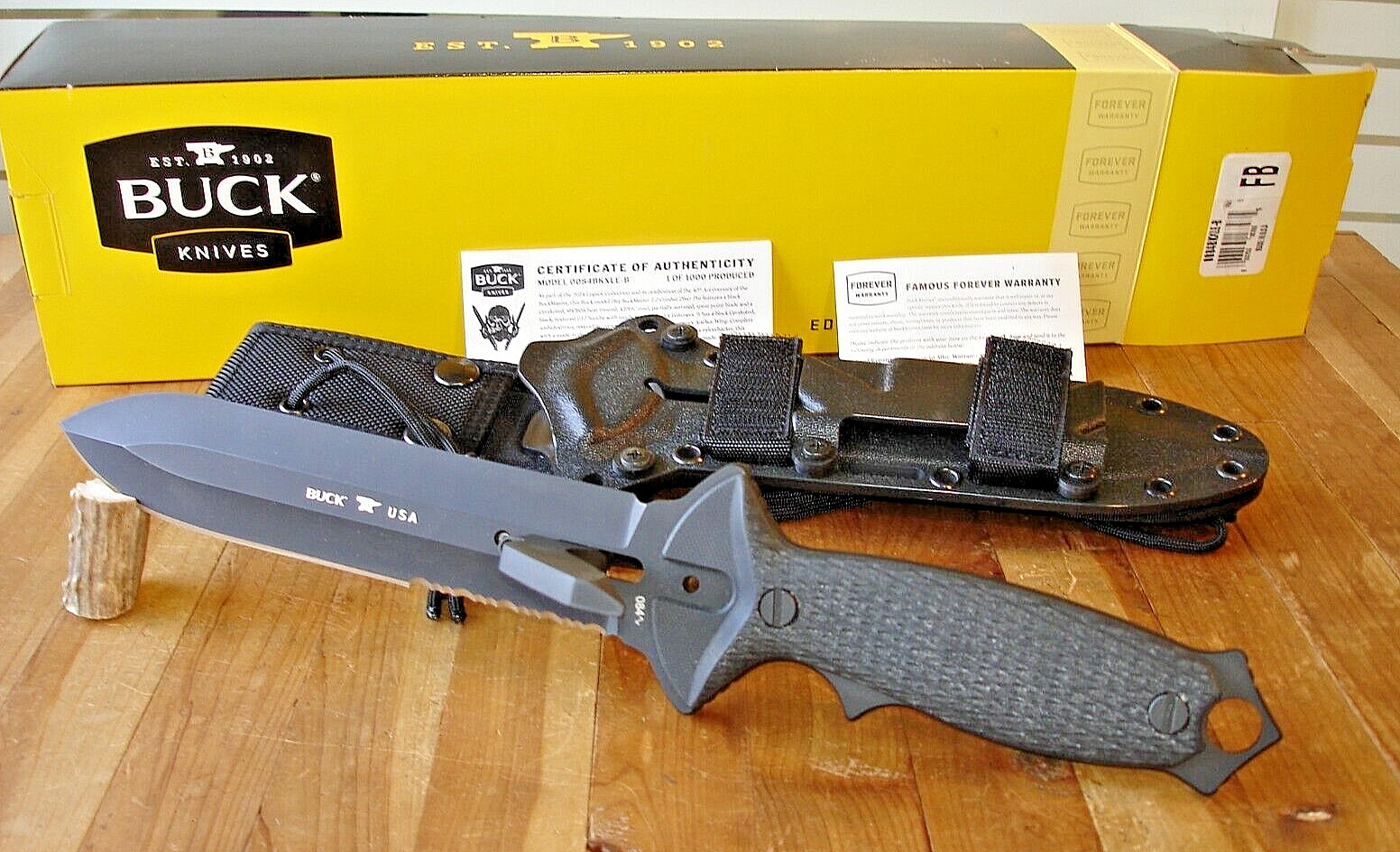 NEW FB BUCK KNIFE 084 BUCKMASTER 2.0 COMBAT DIVER BOS 420HC BLADE G10 HANDLE 184