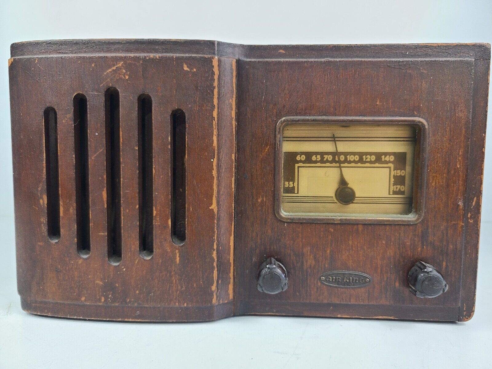 Vintage Antique Art Deco Air King Wooden Tube Radio 738427 (TESTED)