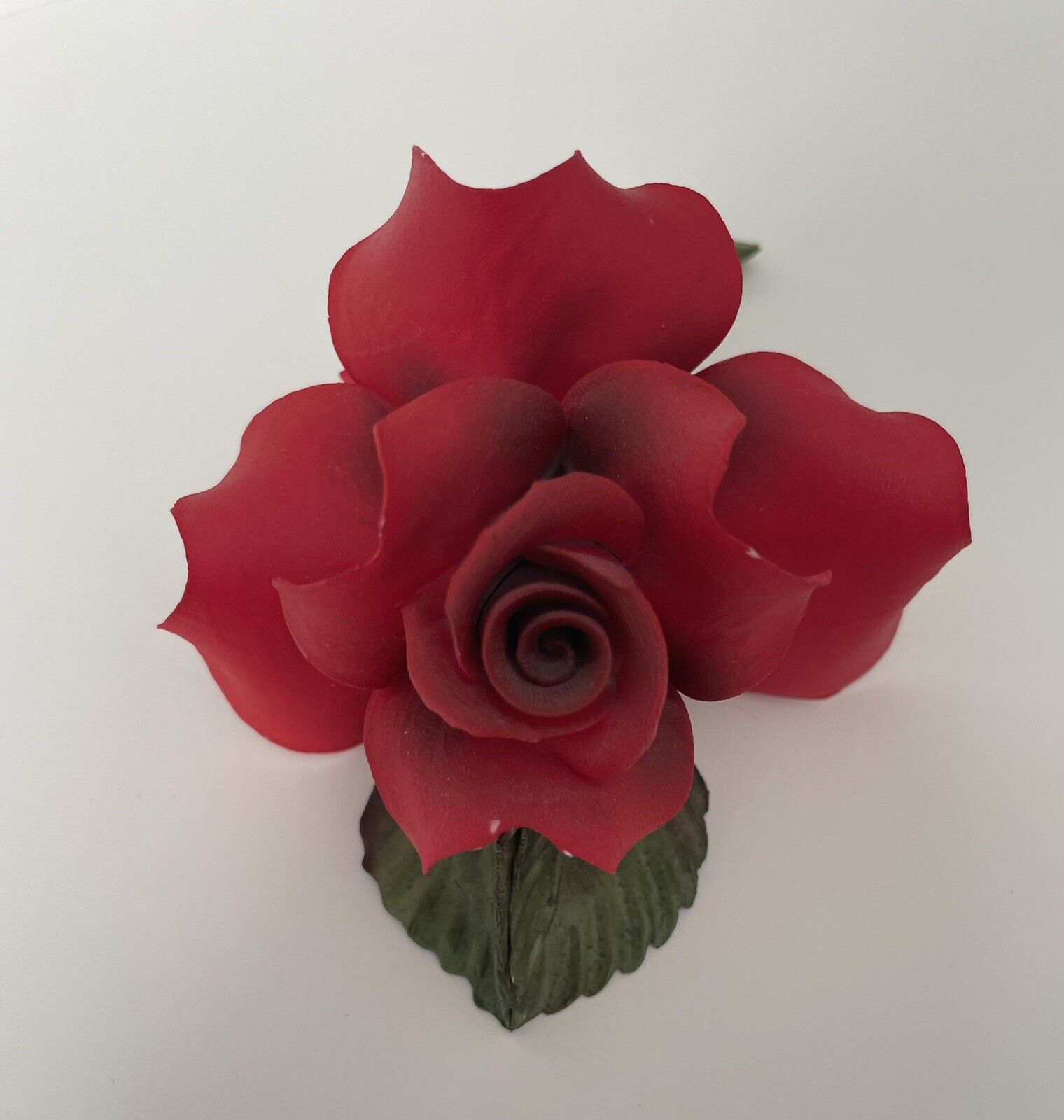 Capodimonte Porcelain Red Rose Made in Italy