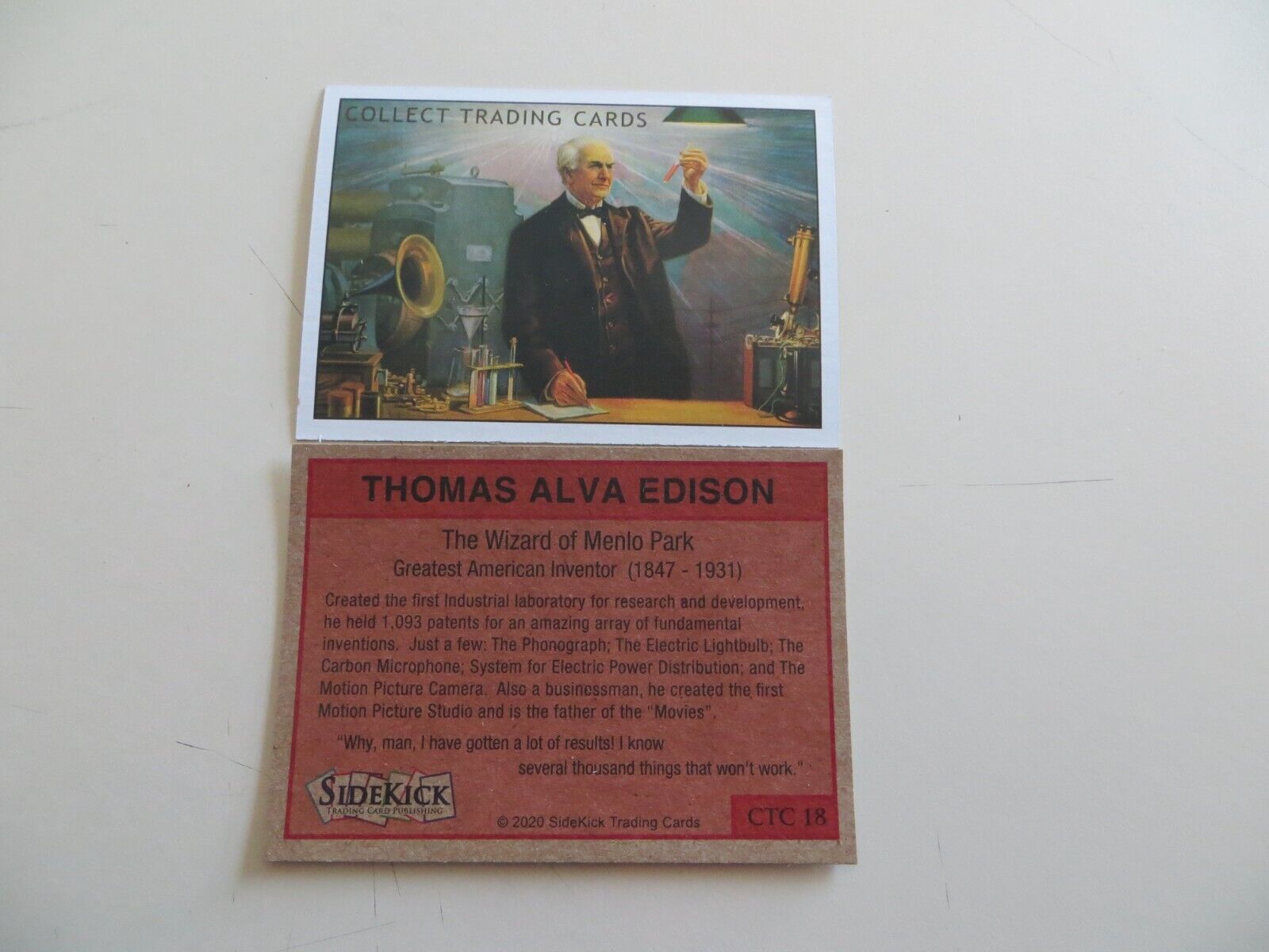 SIDEKICK THOMAS ALVA EDISON PROMO CARD CTC 18 PHILLY NON-SPORT SHOW