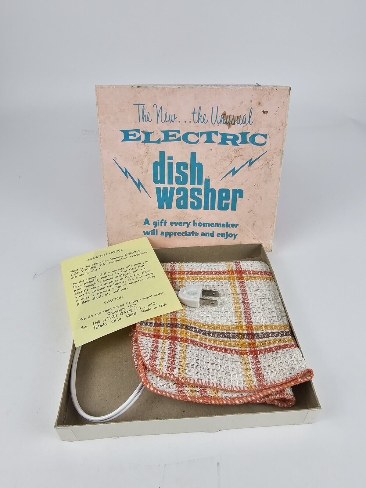 Vintage 70\'s 1972 Novelty Gift The New The Unusual Electric Dish Washer Retro