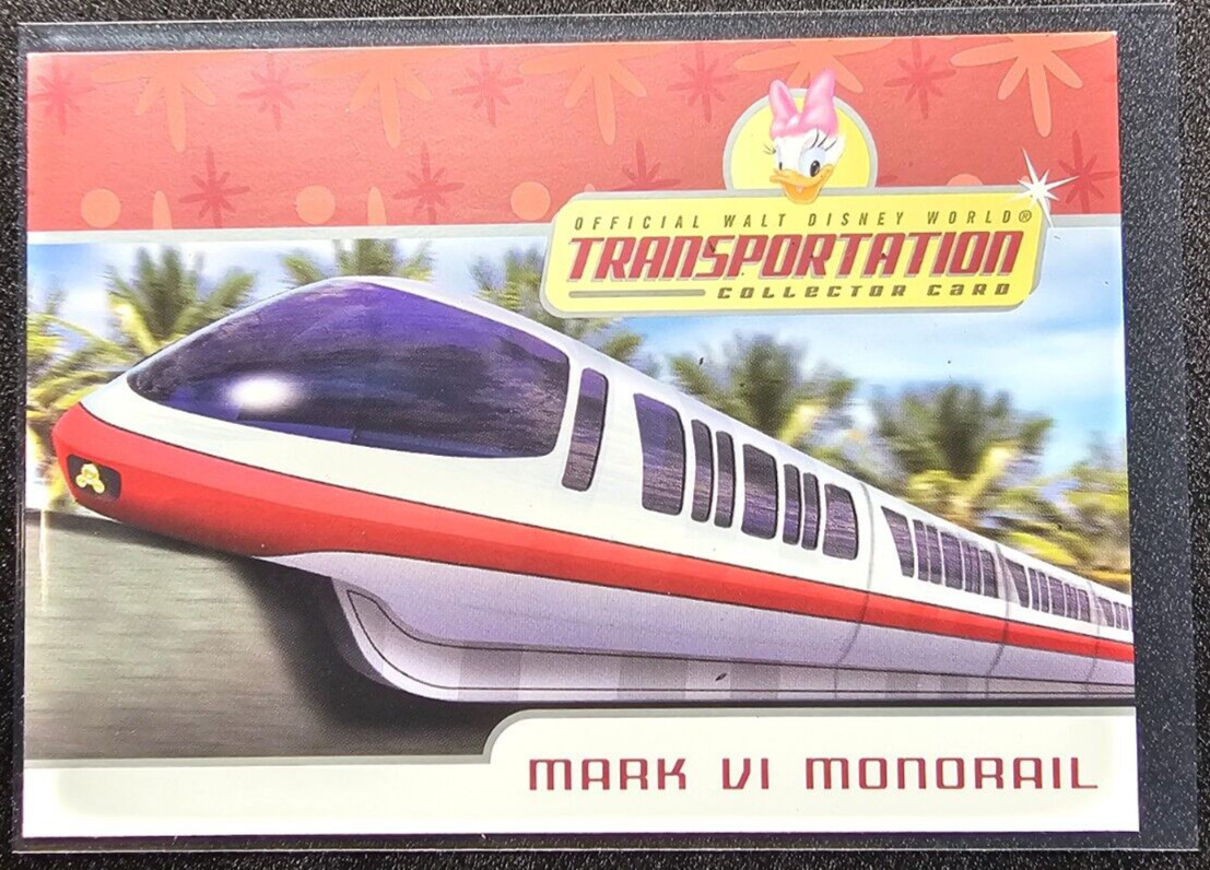 Official Walt Disney World Transportation Mark VI Monorail #17 of 18 Ser 1 Card