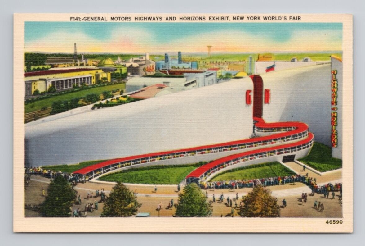 1939 New York Worlds Fair General Motors Highways Horizons Exhibit Postcard 5