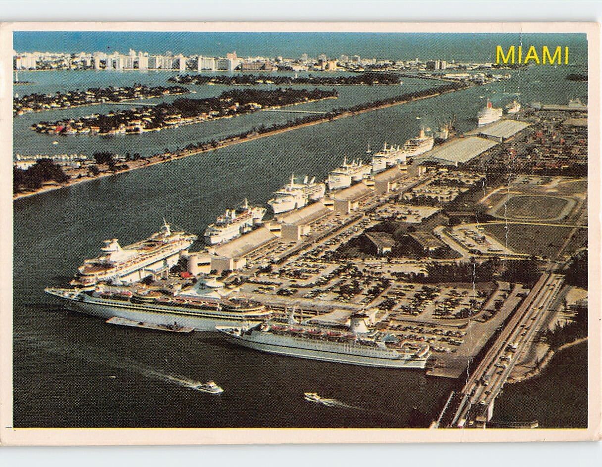 Postcard Dodge Island Seaport Miami Florida USA