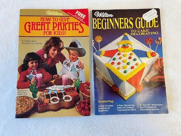 VTG 1983 Wilton How to Give Great Parties For Kids + CAKE DECORATING BEGINNERS