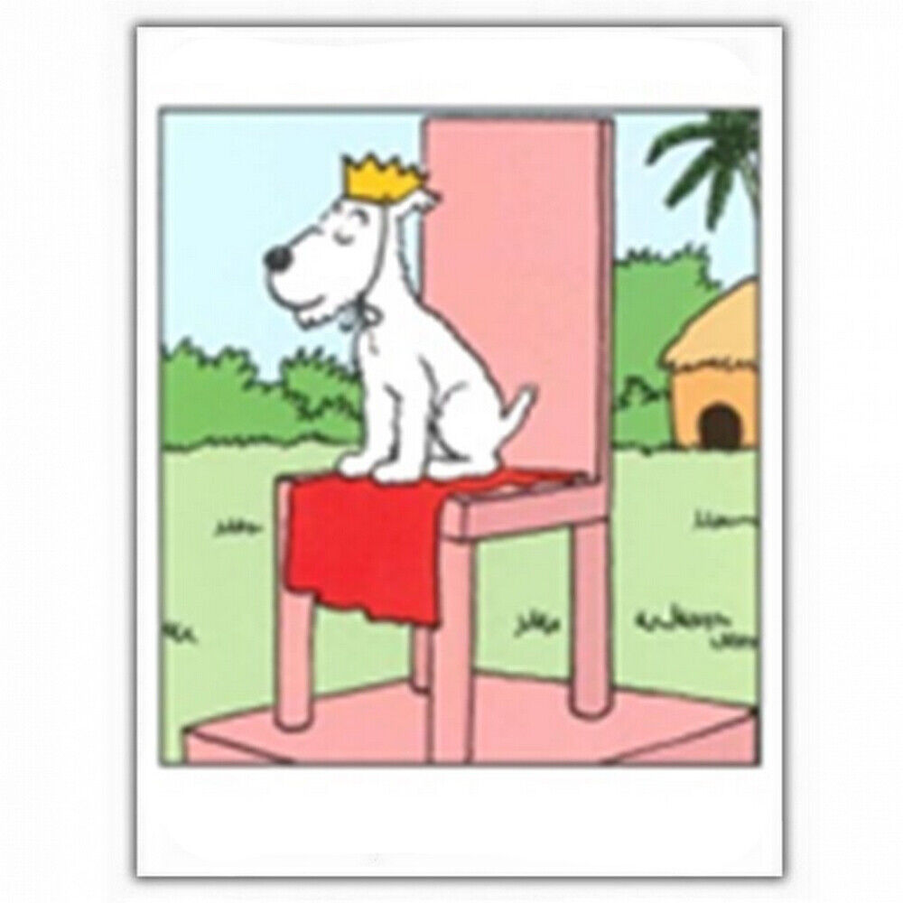 Double Postcard Moulinsart Tintin, King Snowy on his throne (12,5x17,5cm)