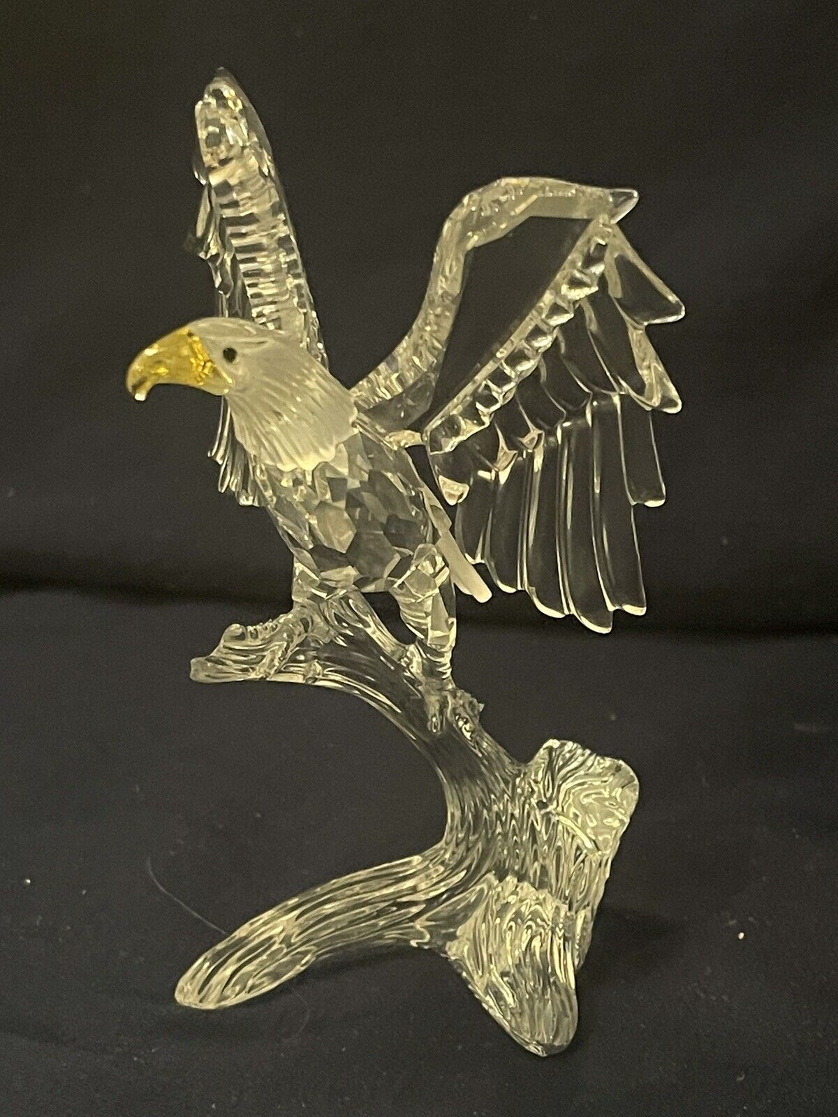 Vintage 1990s Swarovski Crystal Bald Eagle 5” figurine Mint In Box.