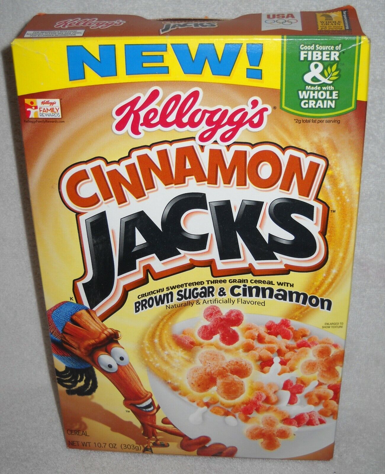 #10412 Kellogg\'s 2013 Cinnamon Jacks Cereal BOX ONLY