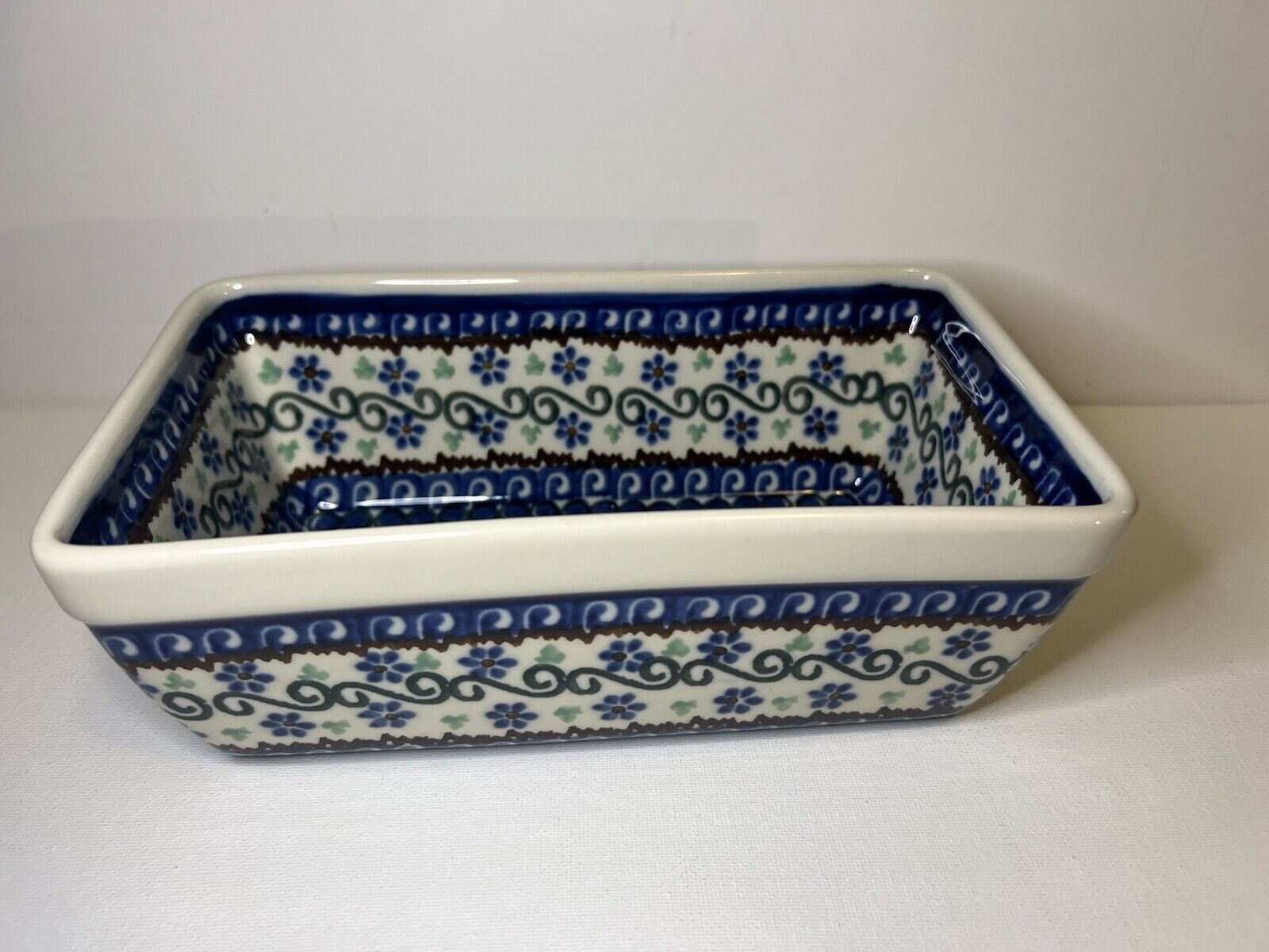 Vintage Polish Pottery Bakeware Made In Poland  8”X 3”X 4.5”