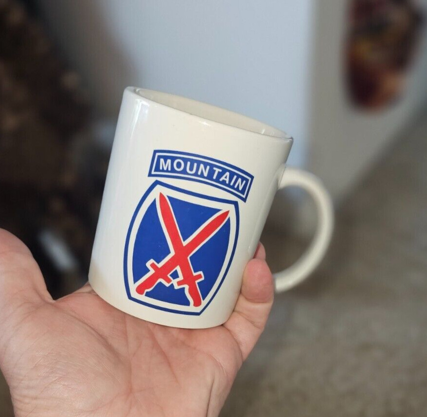 Vintage 10th Mountain Division Coffee Ceramic Mug Cup