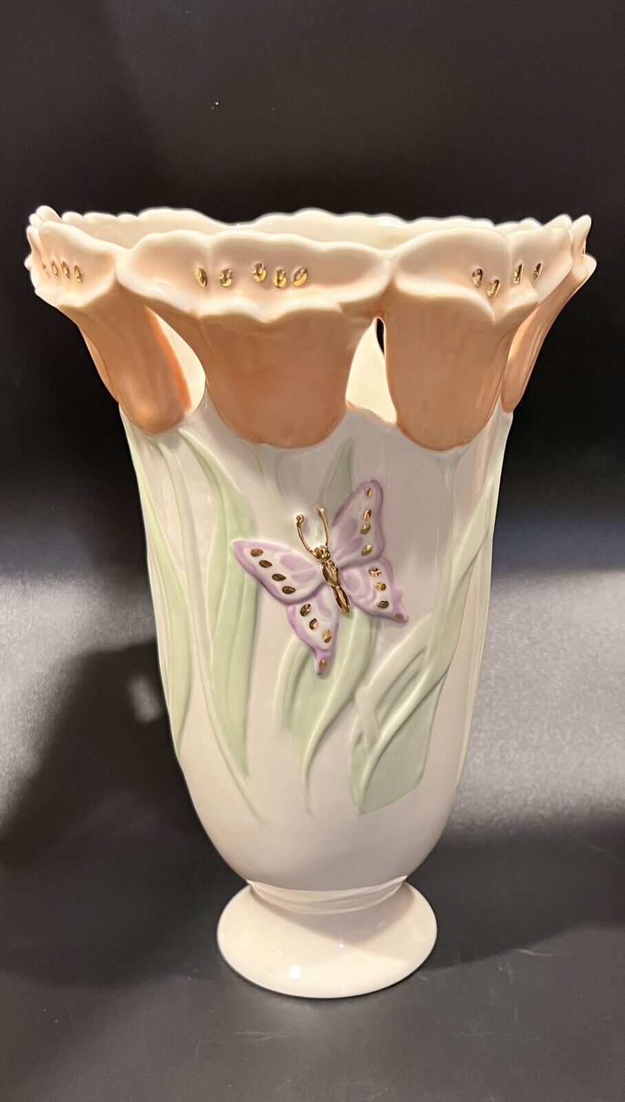 Lenox Tulips of Spring Butterfly Vase