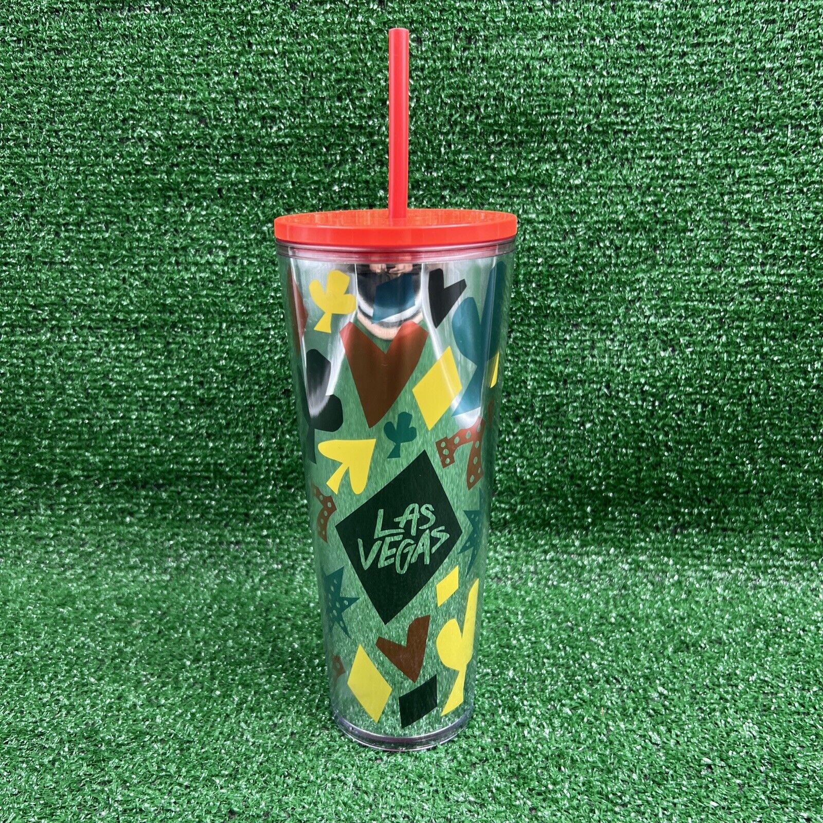 Starbucks Las Vegas 777 24oz Cold Cup Tumbler with Straw & Red Lid NWT