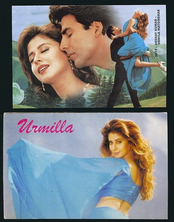 Bollywood actors Urmila Matondkar, Akshay Kumar. 2 rare postcards