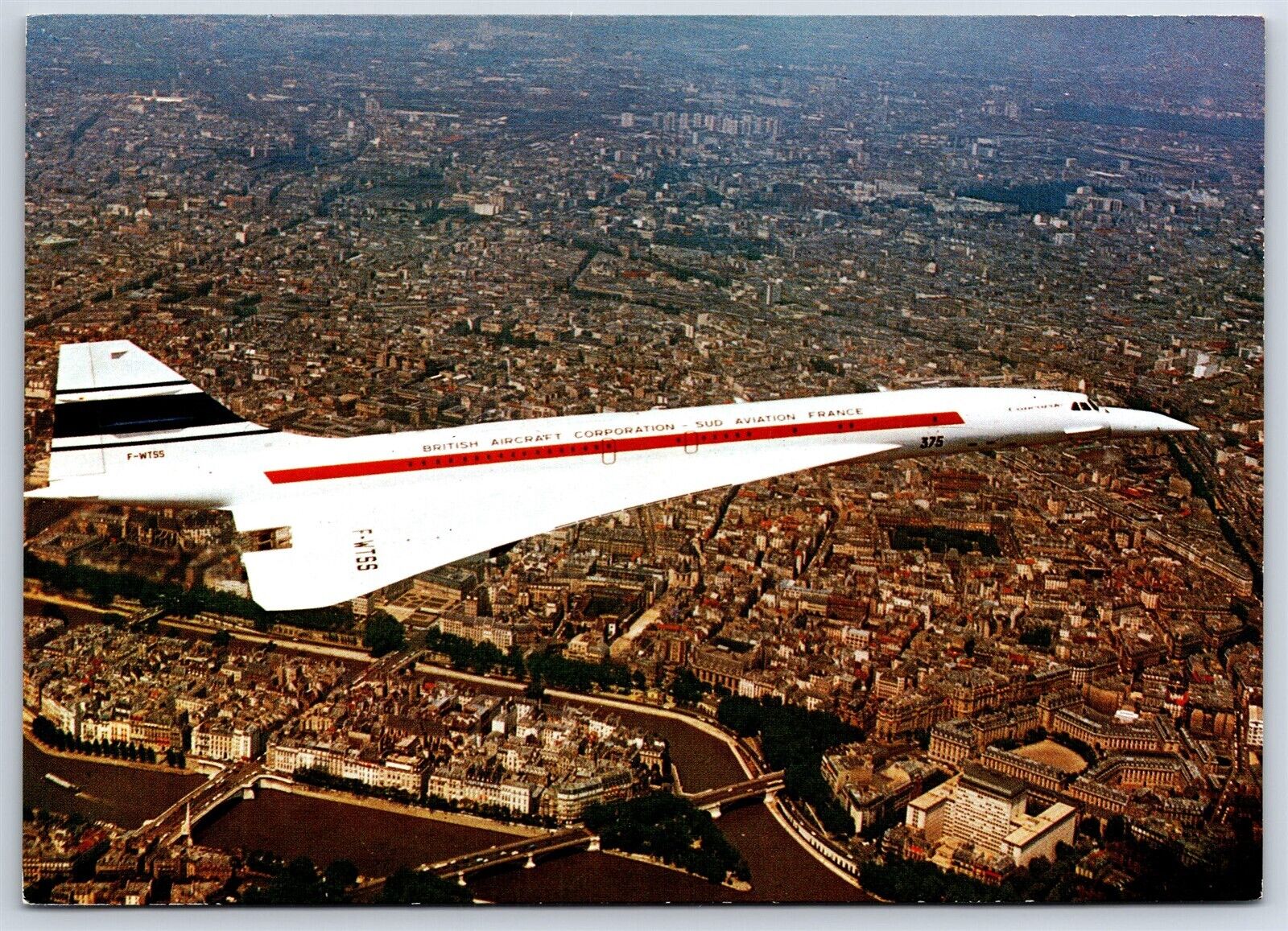 Airplane Postcard BAC British Aircraft SUD Aviation France Concorde F-WTSS DU3