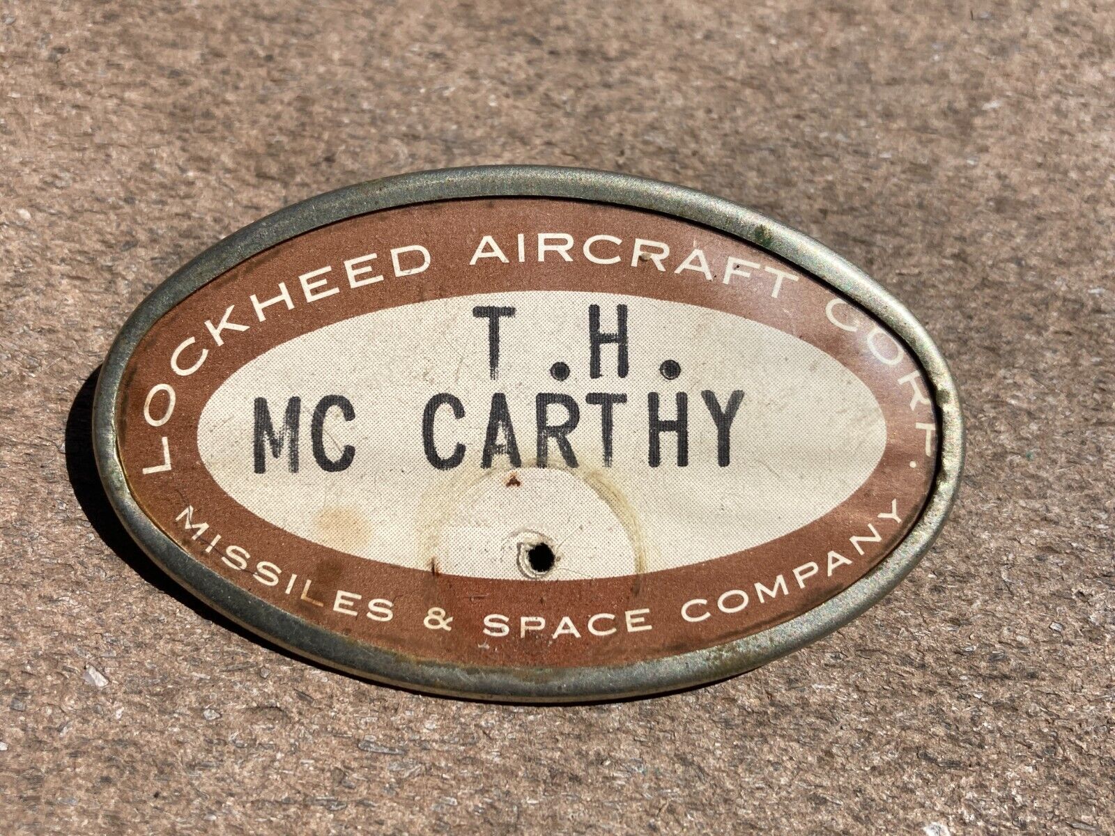 Early 1950s Lockheed Aircraft Missile & Space Identification Worker ID Badge