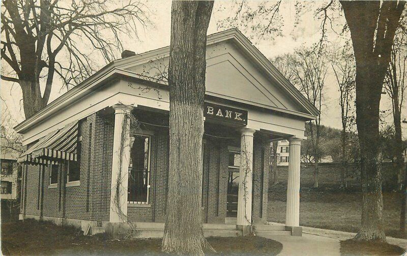 C-1910 Small Town Bank Postcard RPPC real photo 22-4004