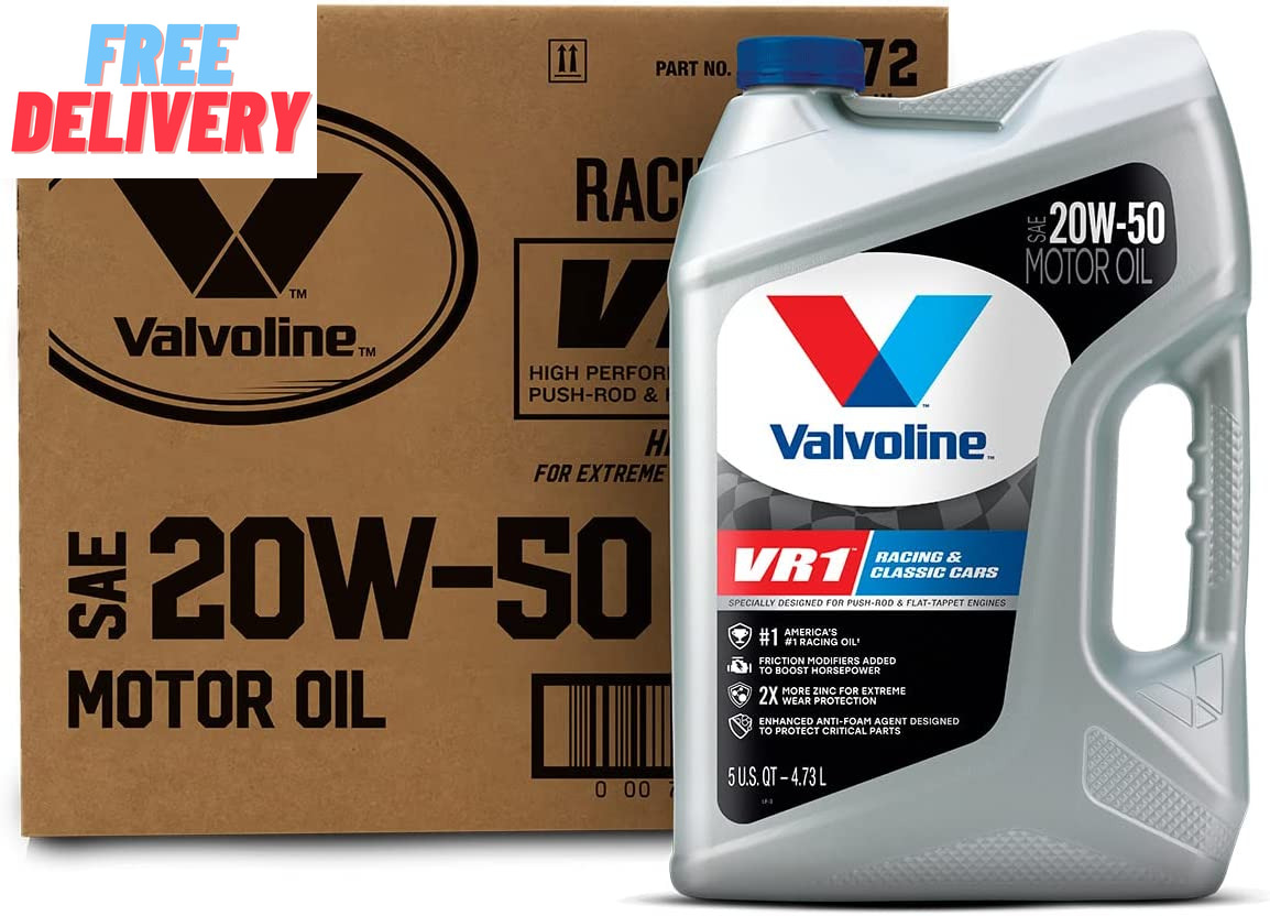 VR1 Racing SAE 20W-50 Motor Oil 5 QT, Case of 3