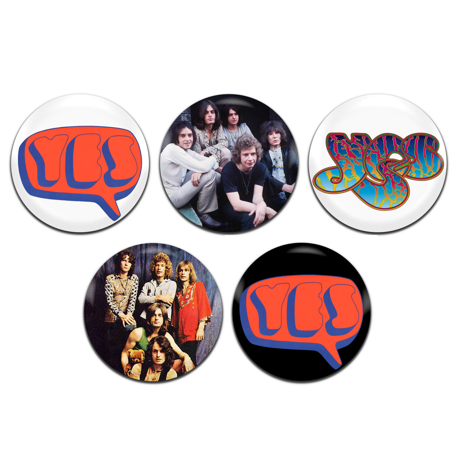 5x Yes Band Progressive Prog Rock 25mm / 1 Inch D Pin Button Badges